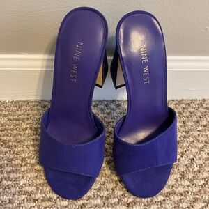 Nine West Purple Suede Slip On Sandal